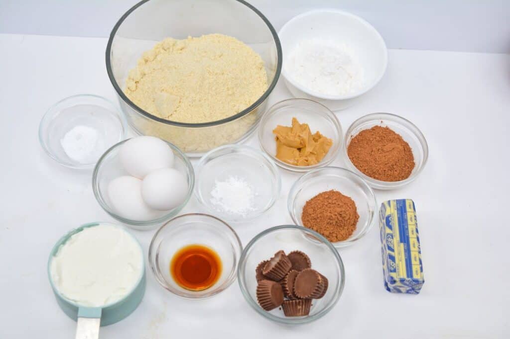Keto Reeses Peanut Butter Cupcakes Ingredients.